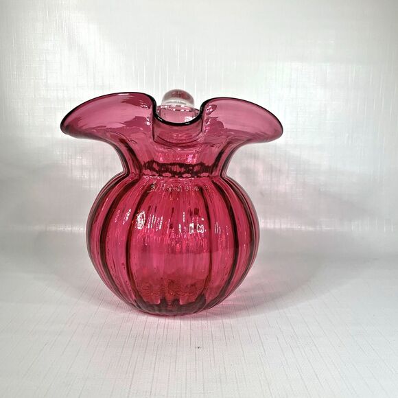 Signed Rossi Cranberry Optic Pitcher - Picture 4 of 7